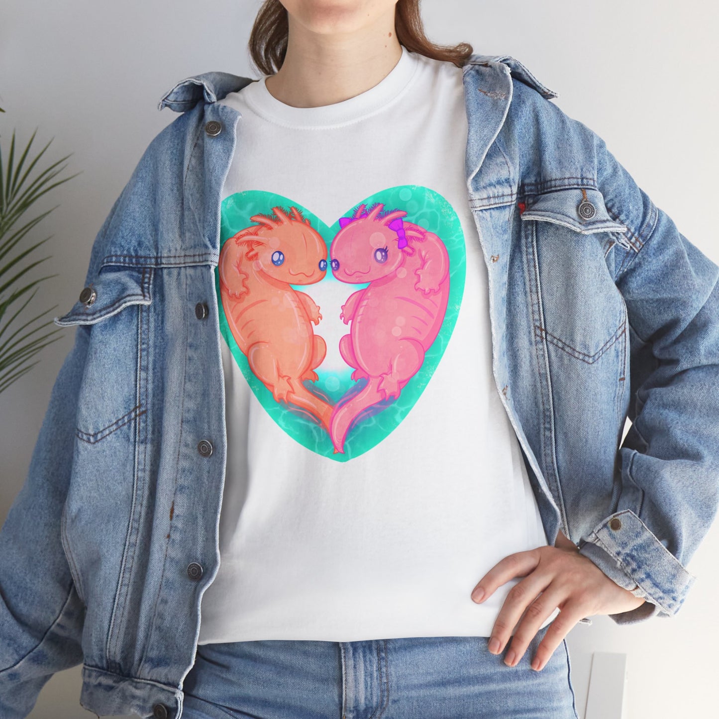 Axolotls In Love Unisex Heavy Cotton Tee