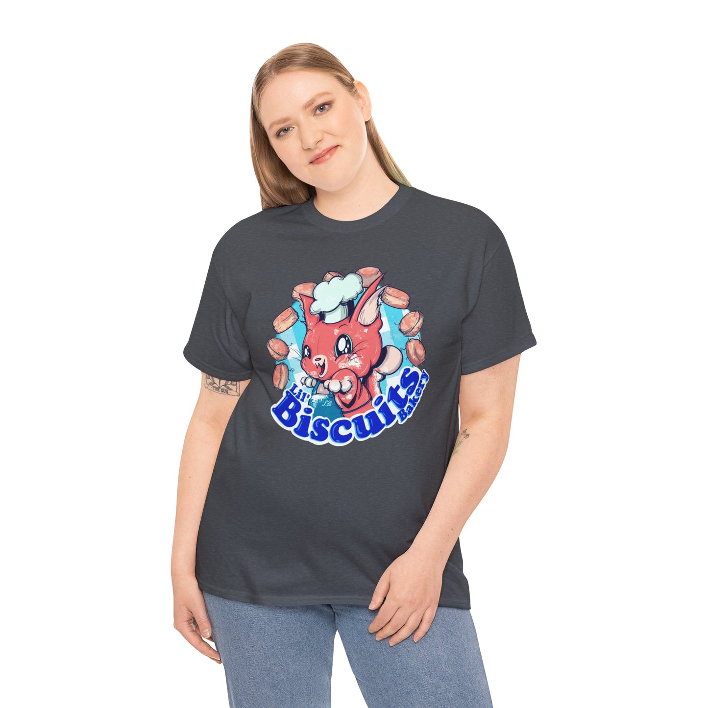 Lil Biscuits Cat Bakery Unisex Heavy Cotton Tee