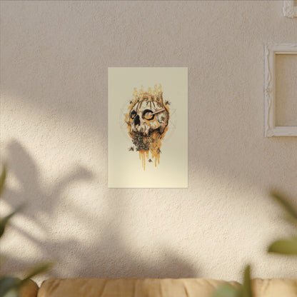 Elemental Skull Honeycore Matte Canvas Stretched