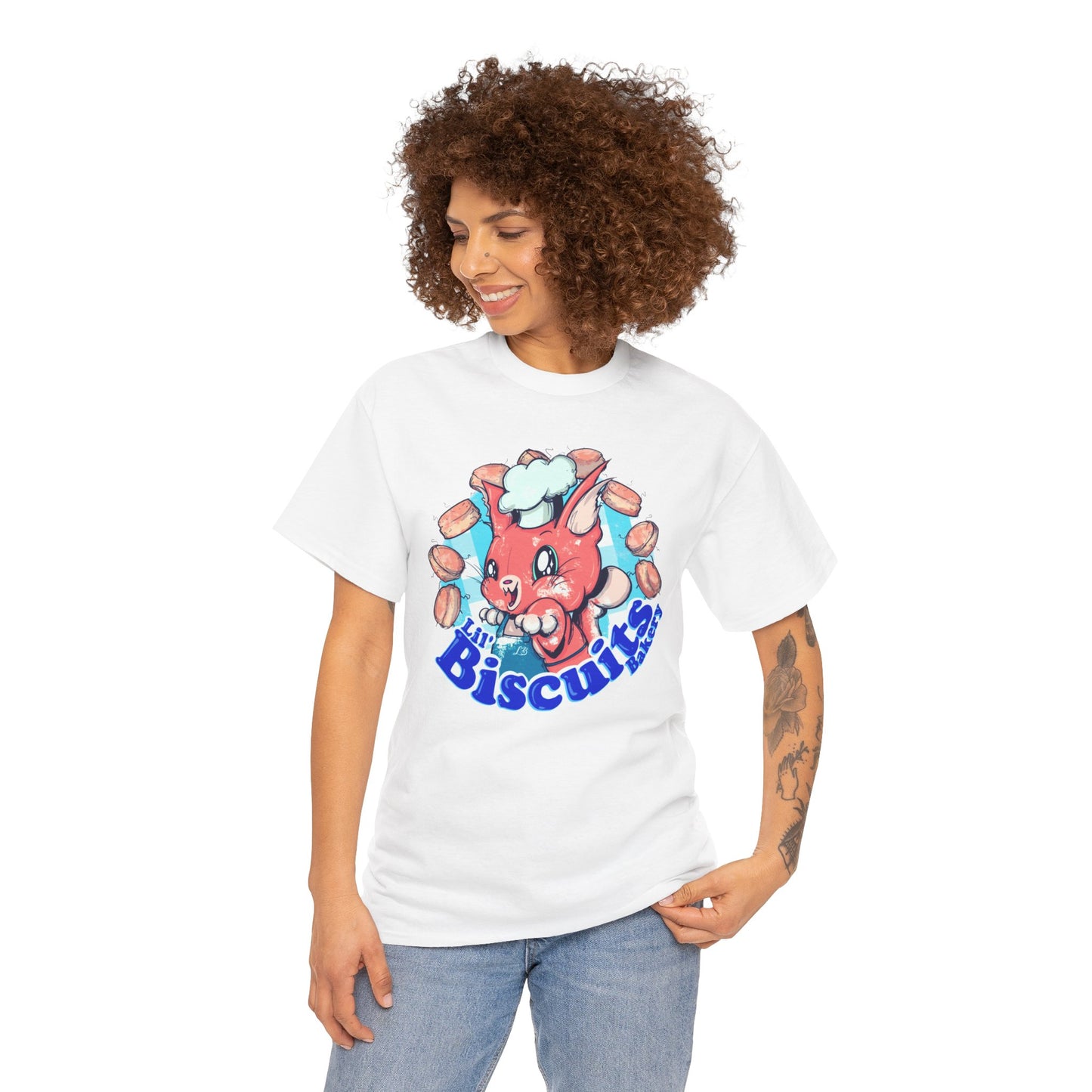 Lil Biscuits Cat Bakery Unisex Heavy Cotton Tee