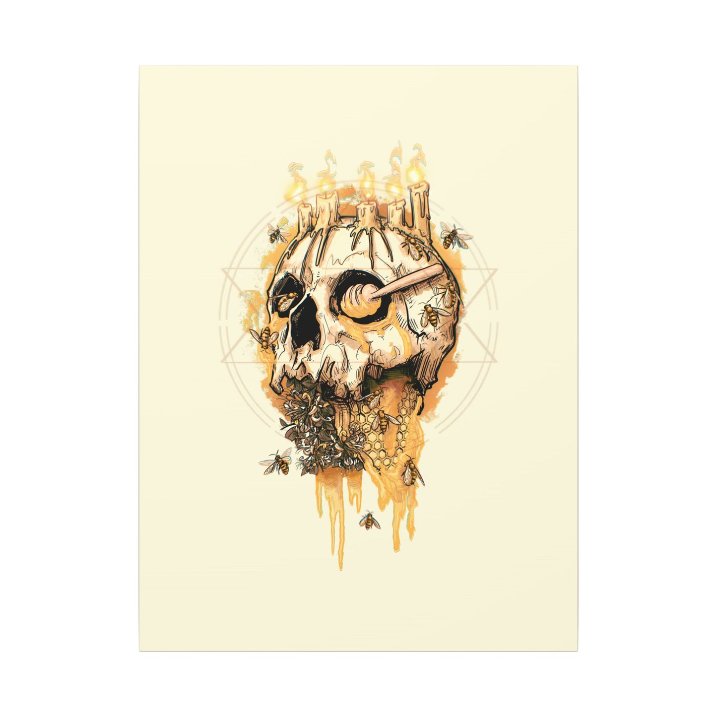 Elemental Skull Honeycore Matte Canvas Stretched
