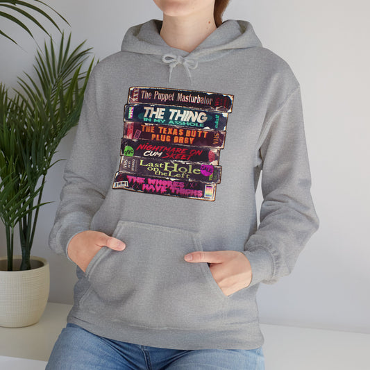 Adult Horror VHS Unisex Heavy Blend Hooded Sweatshirt