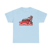 Little Red Hearse Hauling A Christmas Tree Unisex Heavy Cotton Tee