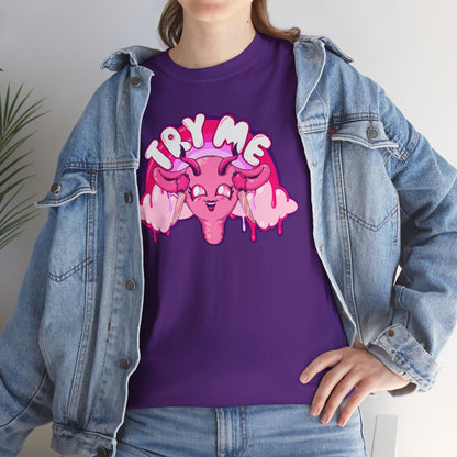 Try Me Uterus Unisex Heavy Cotton Tee