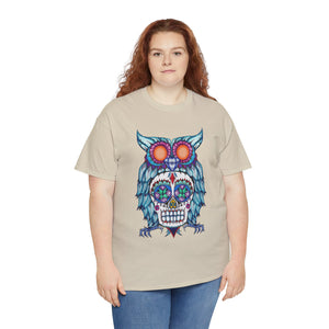 Sugar Skull Owl Unisex Heavy Cotton Tee