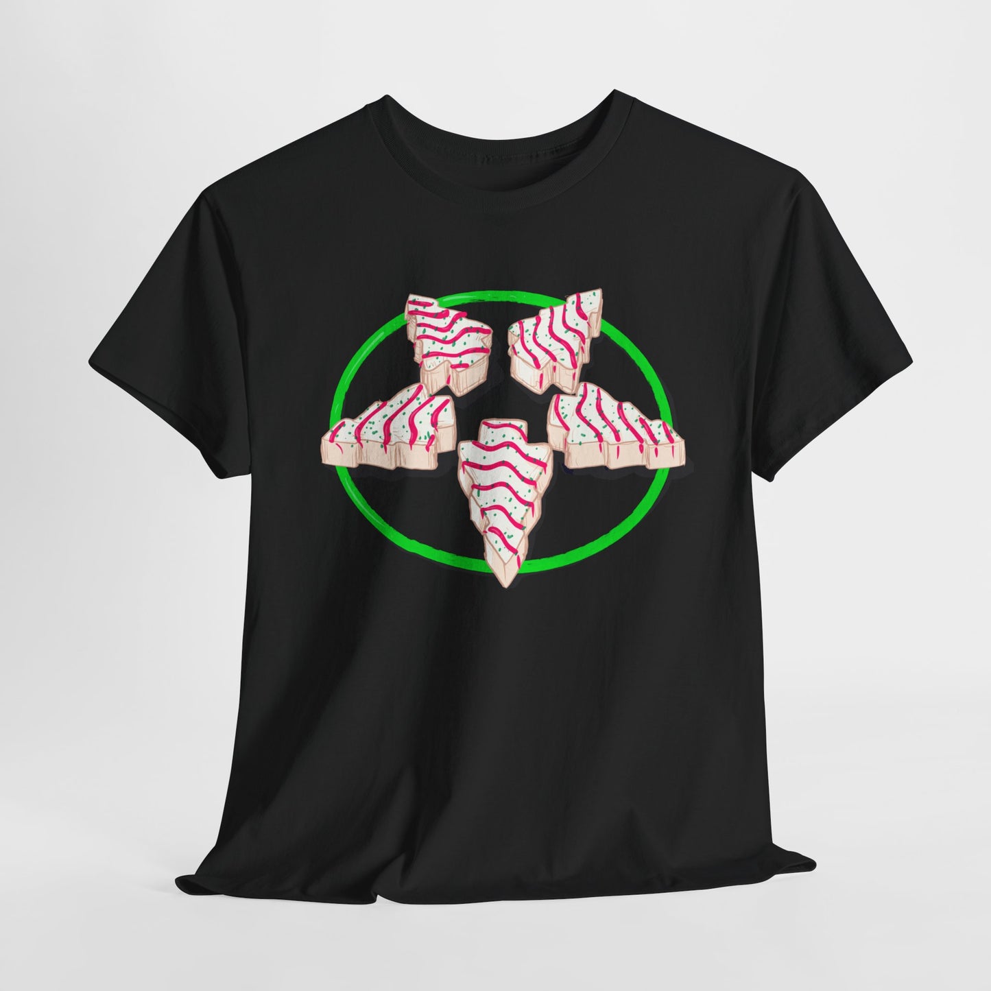 Christmas Tree Pentagram Cake Unisex Heavy Cotton Tee