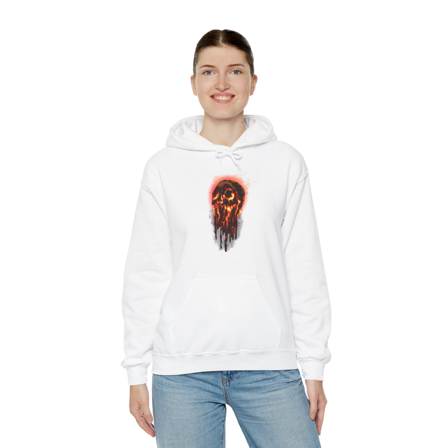 Elemental Skull Fire Unisex Heavy Blend Hooded Sweatshirt