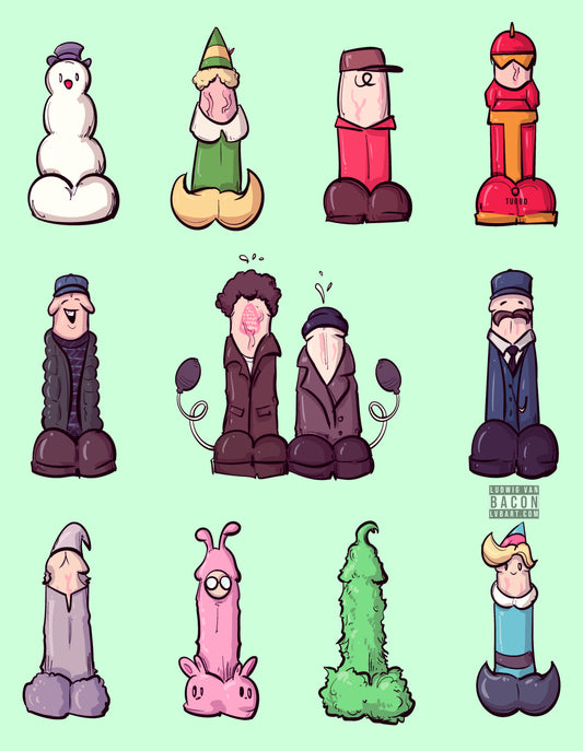 12 Dicks Of Christmas Fine Art Print