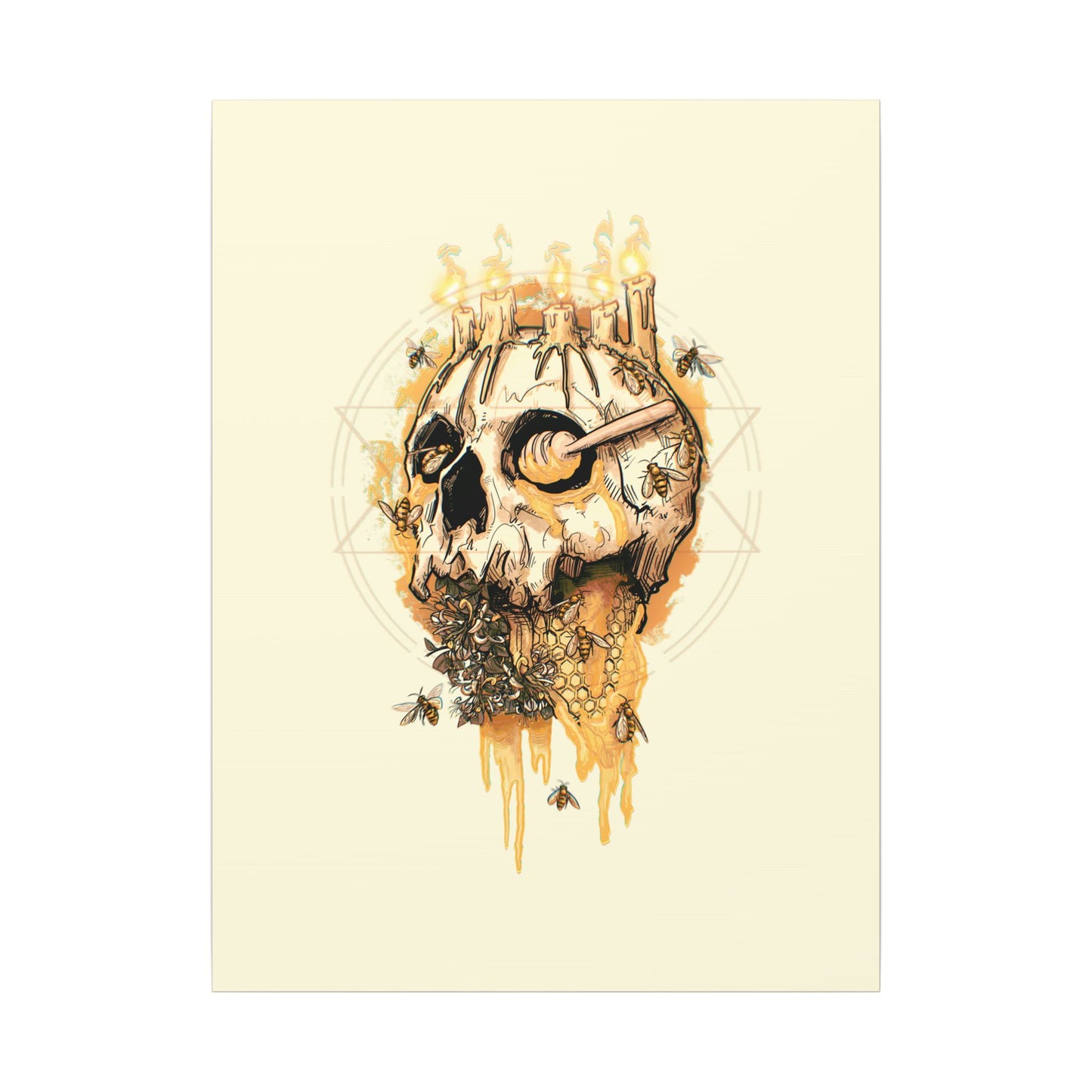 Elemental Skull Honeycore Matte Canvas Stretched
