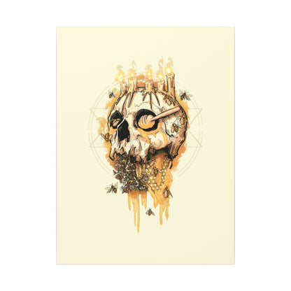 Elemental Skull Honeycore Matte Canvas Stretched