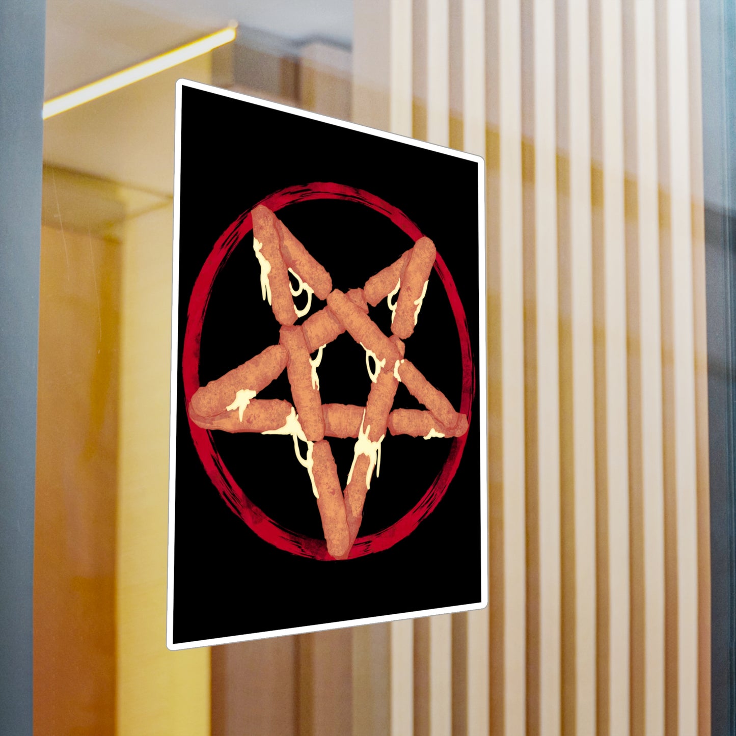 Mozzarella Stick Pentagram Kiss-Cut Vinyl Decal