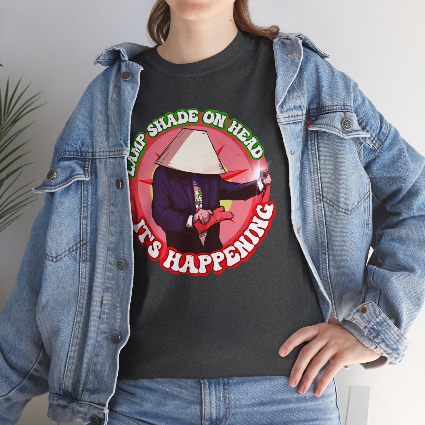 Lampshade On Head Unisex Heavy Cotton Tee