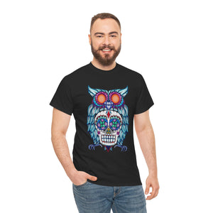 Sugar Skull Owl Unisex Heavy Cotton Tee