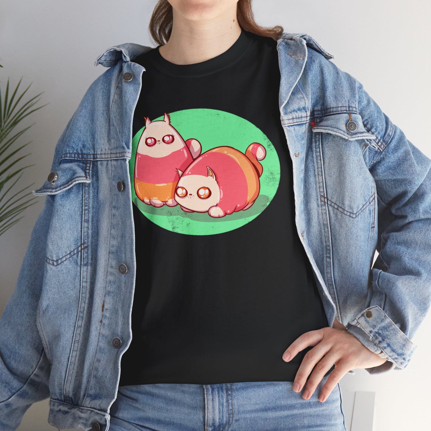Candy Corn Cats Unisex Heavy Cotton Tee