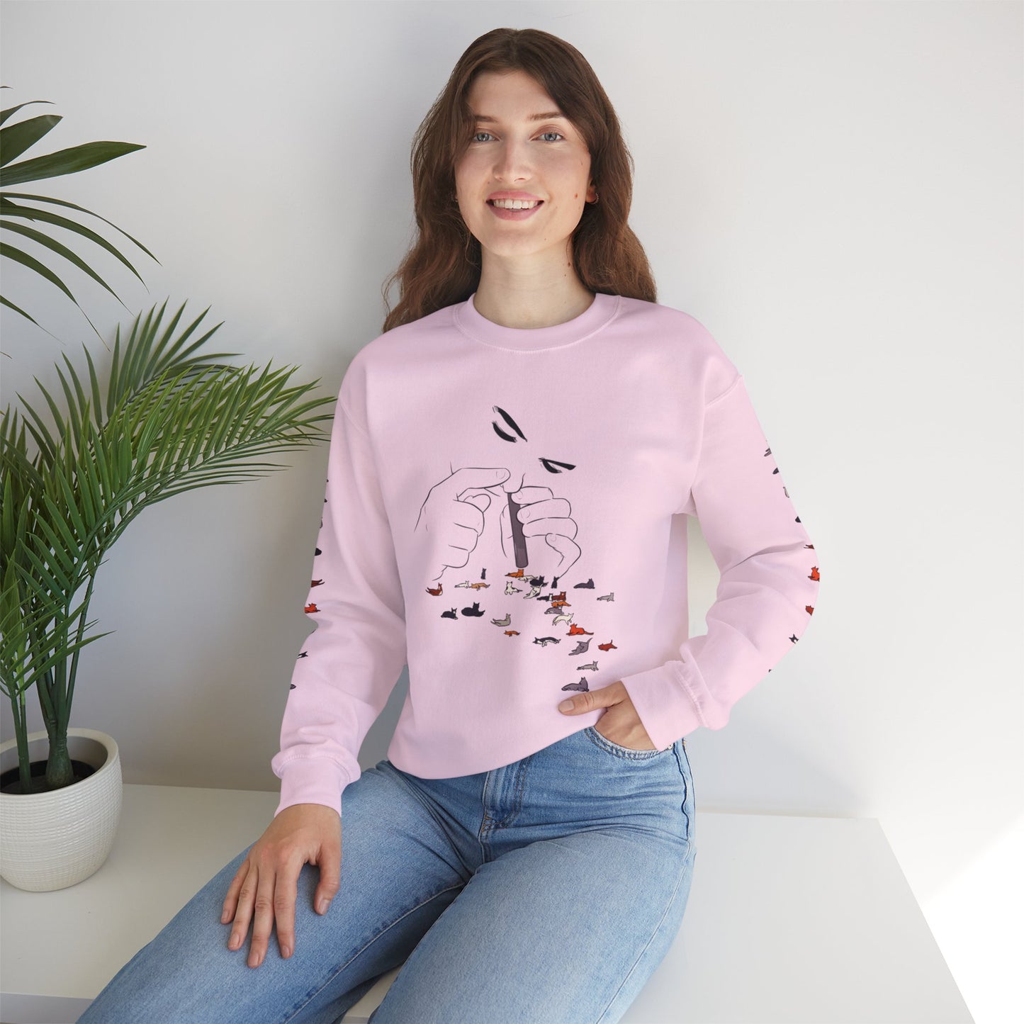 Serotonin Front + Back +Sleeve Print Unisex Heavy Blend Crewneck Sweatshirt