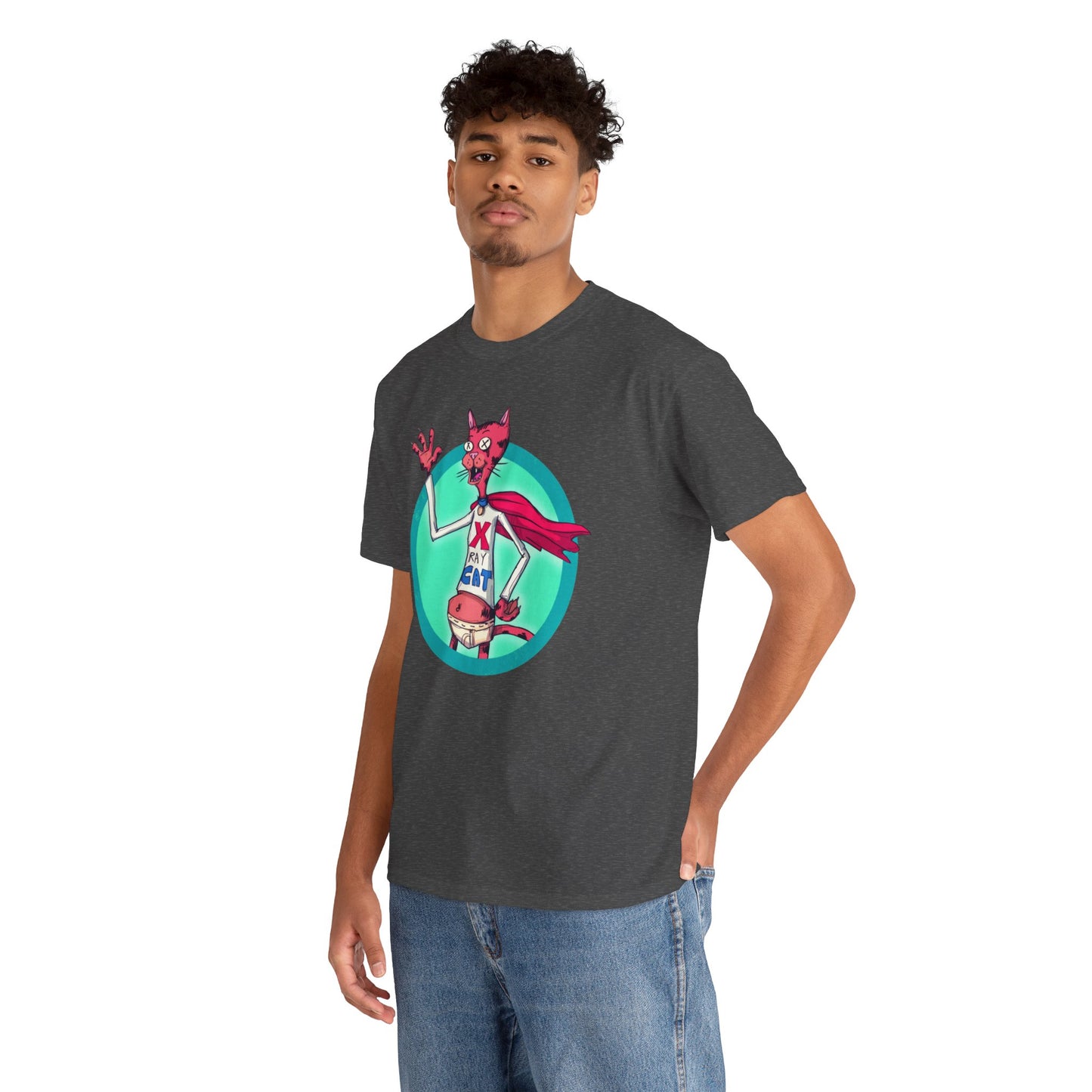 X-Ray Cat Unisex Heavy Cotton Tee
