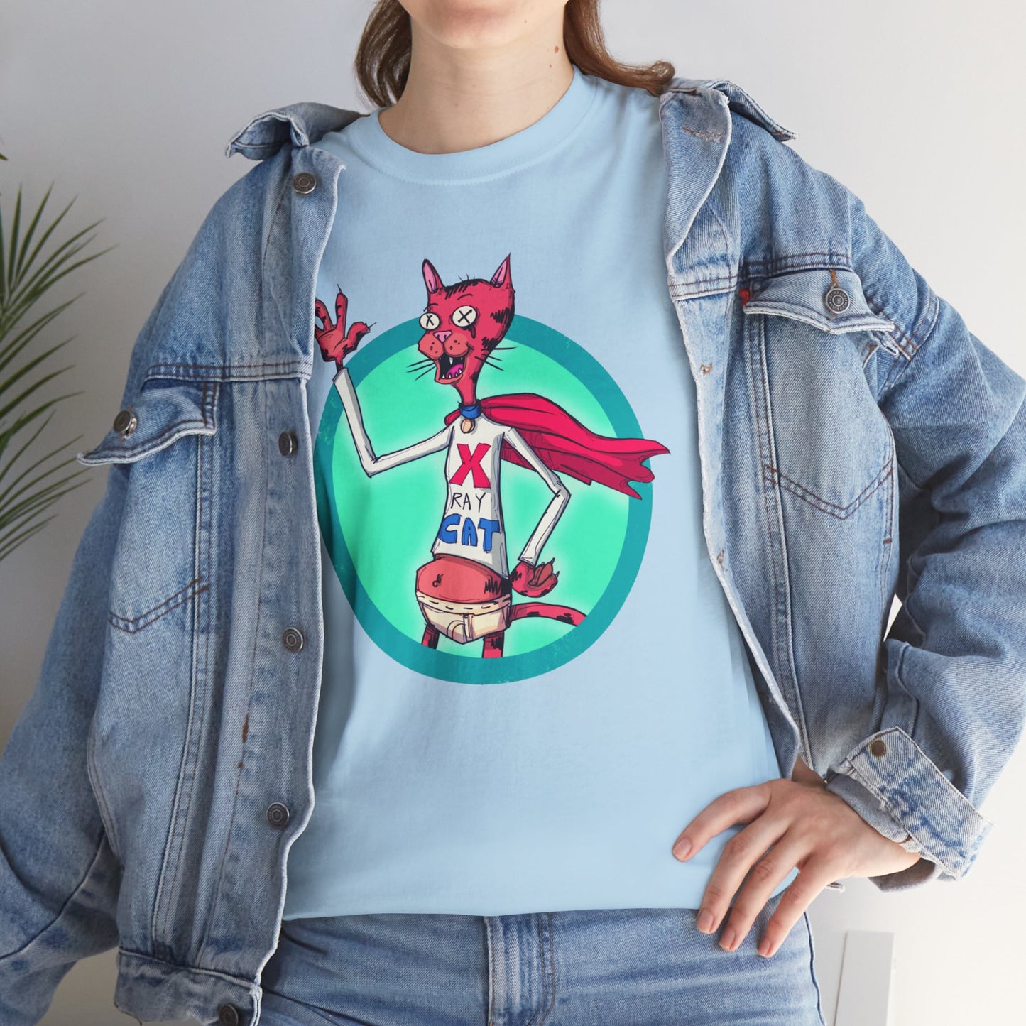 X-Ray Cat Unisex Heavy Cotton Tee