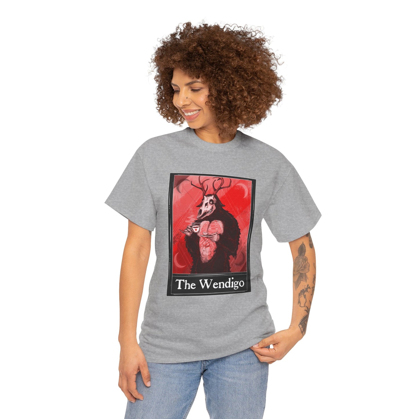 The Wendigo Tarot  (Front & Back Print) Unisex Heavy Cotton Tee