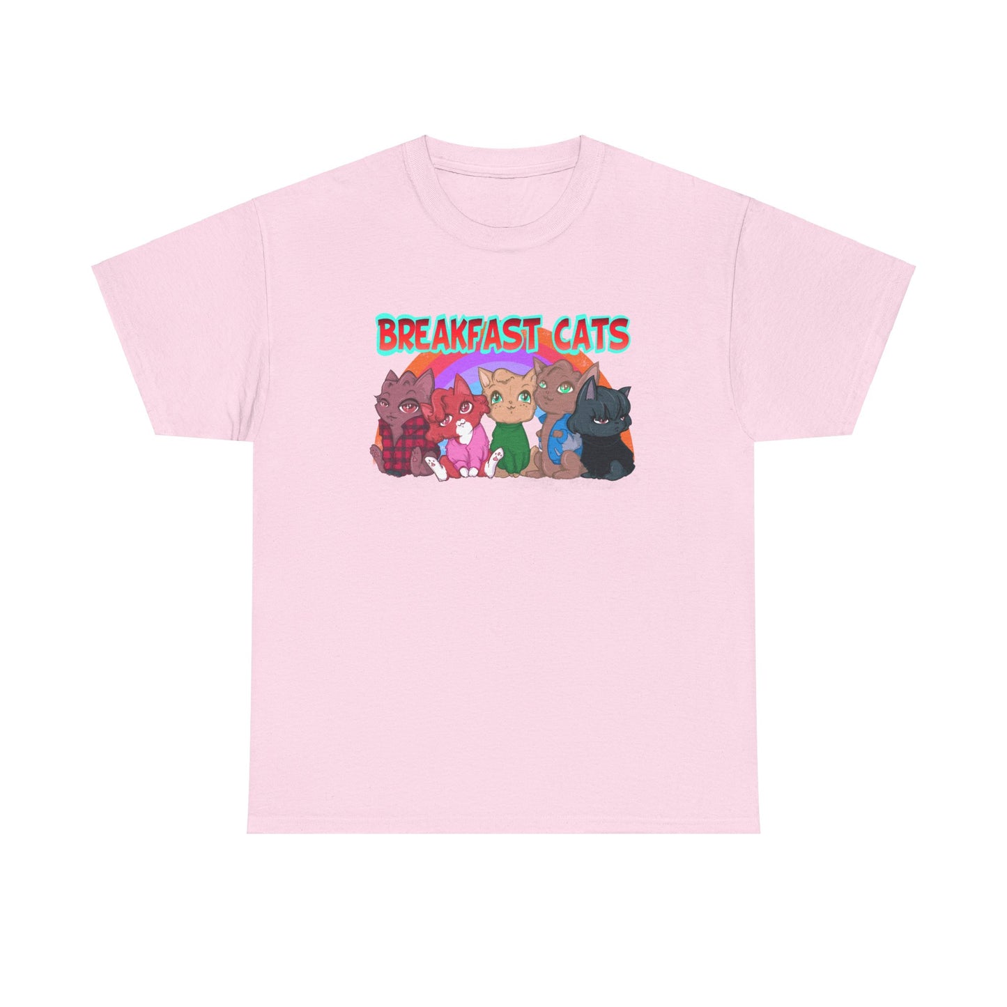 Breakfast Cats Unisex Heavy Cotton Tee