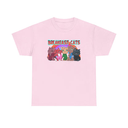 Breakfast Cats Unisex Heavy Cotton Tee