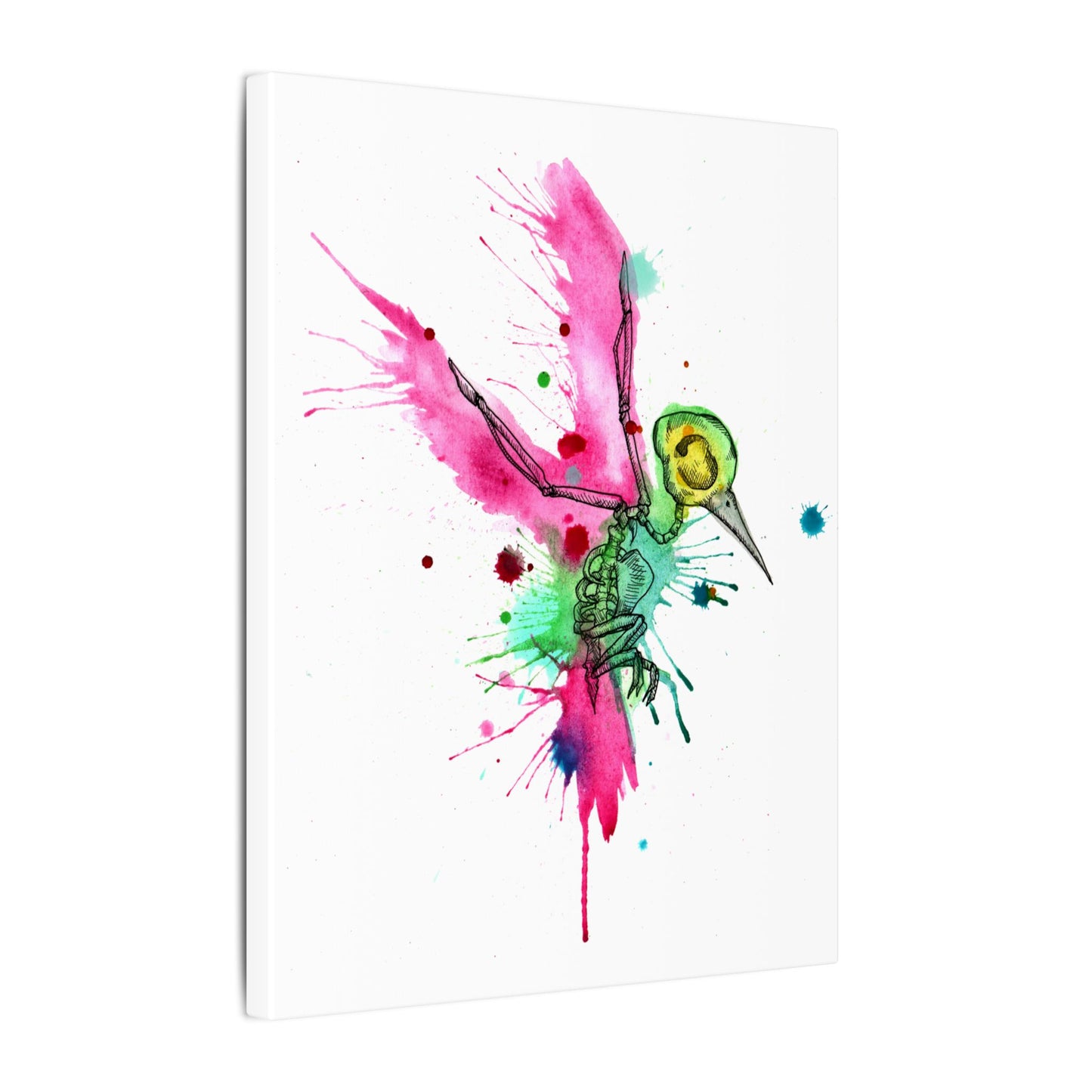 Rainbow Hummingbird Matte Canvas Stretched