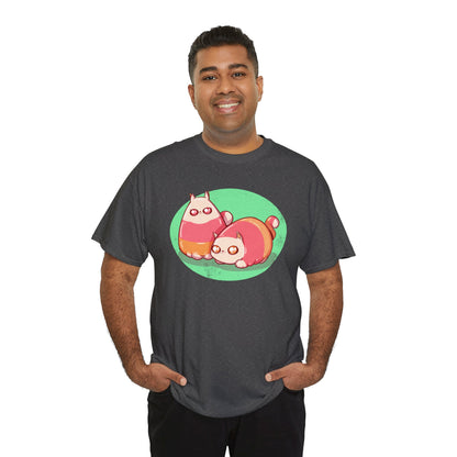 Candy Corn Cats Unisex Heavy Cotton Tee