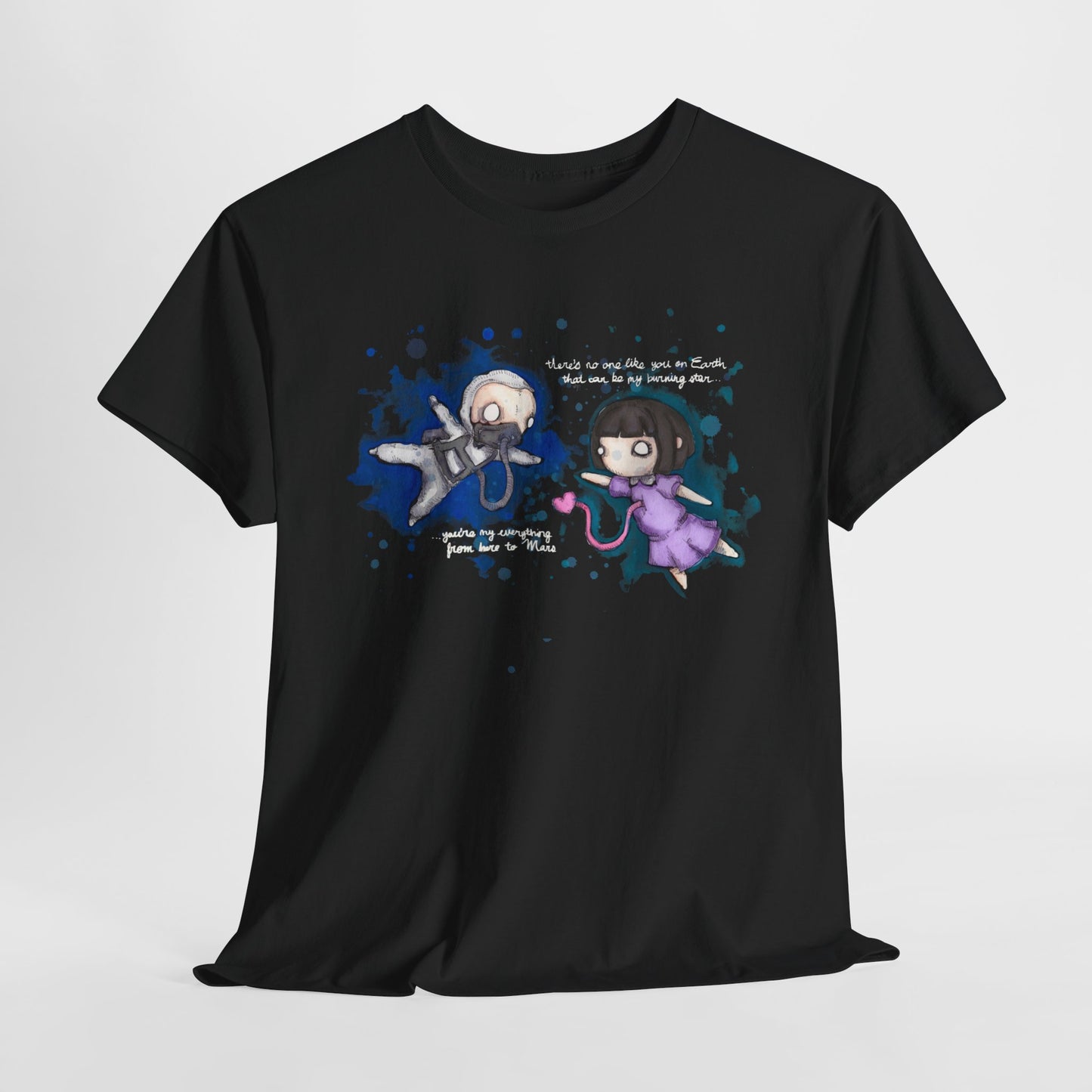 From Here To Mars (White Text) Unisex Heavy Cotton Tee