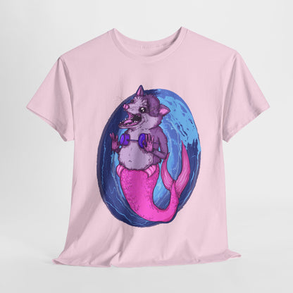 Mermaid Opossum Unisex Heavy Cotton Tee