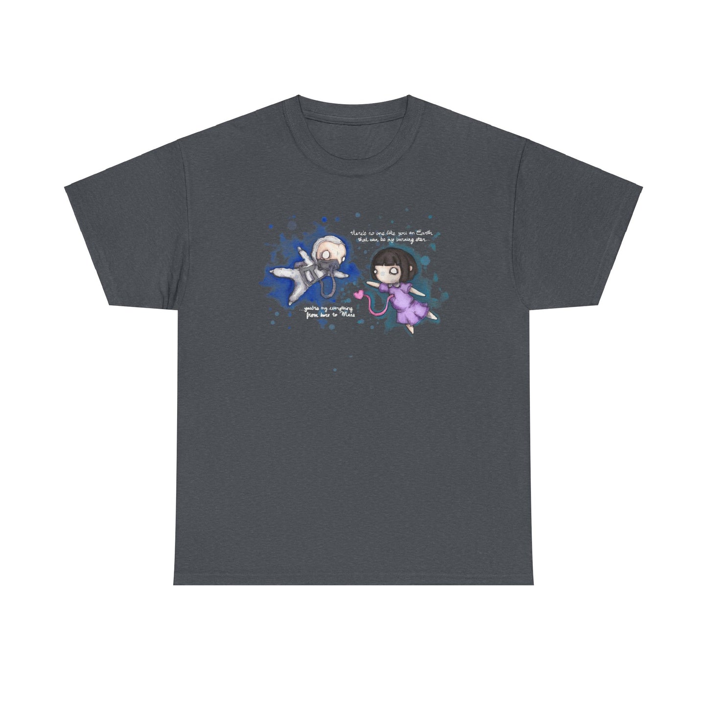 From Here To Mars (White Text) Unisex Heavy Cotton Tee