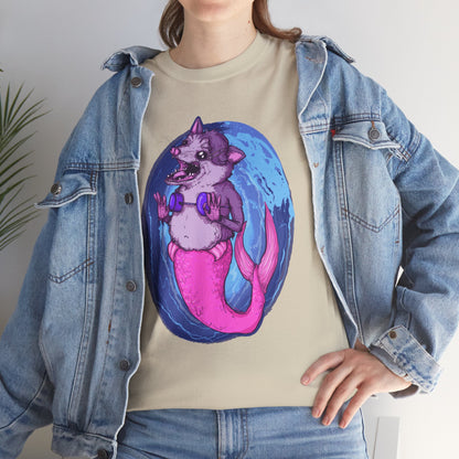 Mermaid Opossum Unisex Heavy Cotton Tee