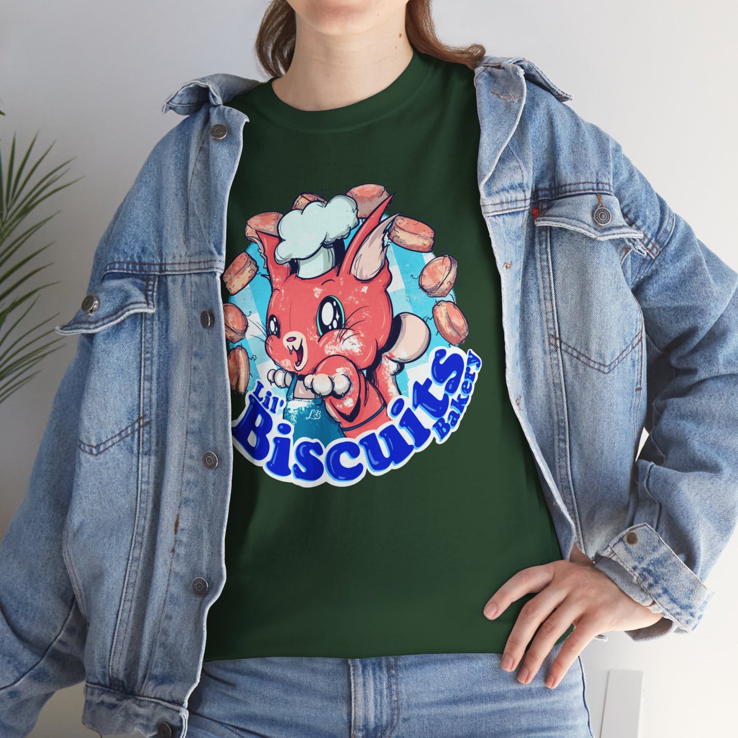 Lil Biscuits Cat Bakery Unisex Heavy Cotton Tee