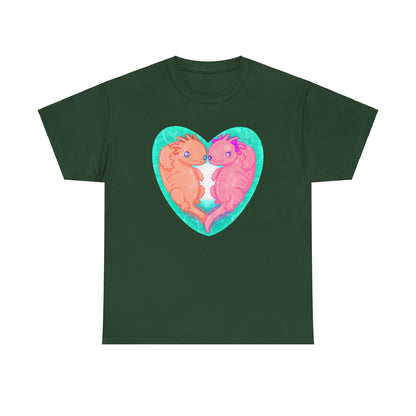 Axolotls In Love Unisex Heavy Cotton Tee