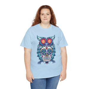 Sugar Skull Owl Unisex Heavy Cotton Tee