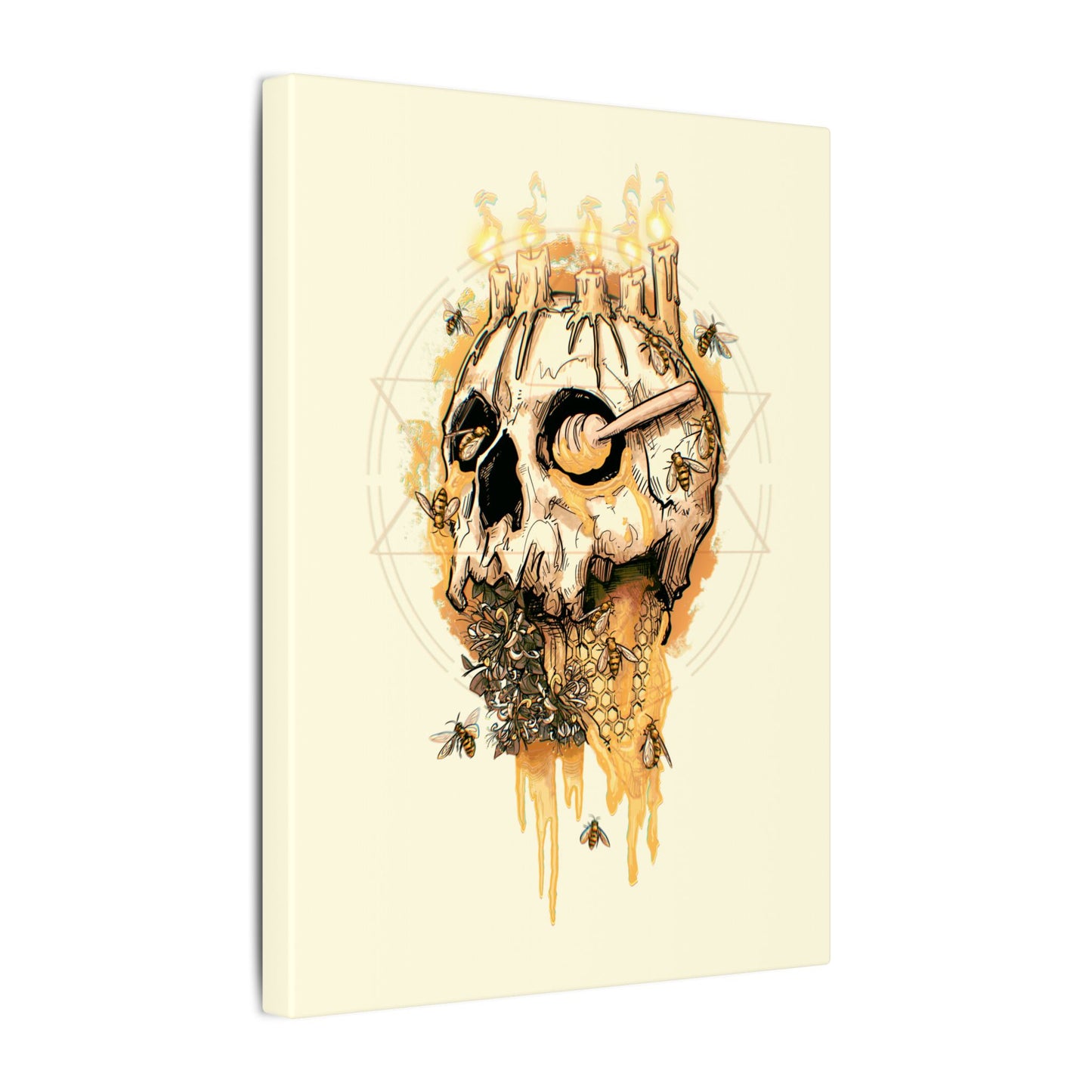 Elemental Skull Honeycore Matte Canvas Stretched