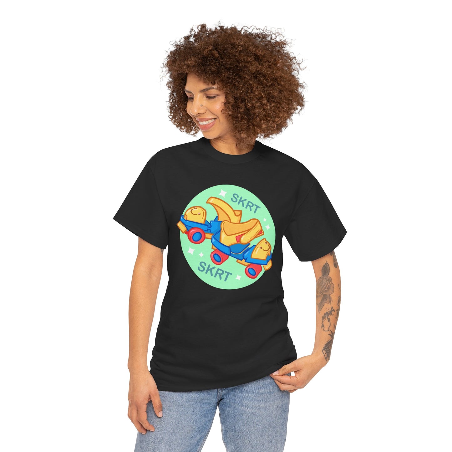 Roller Skates Unisex Heavy Cotton Tee