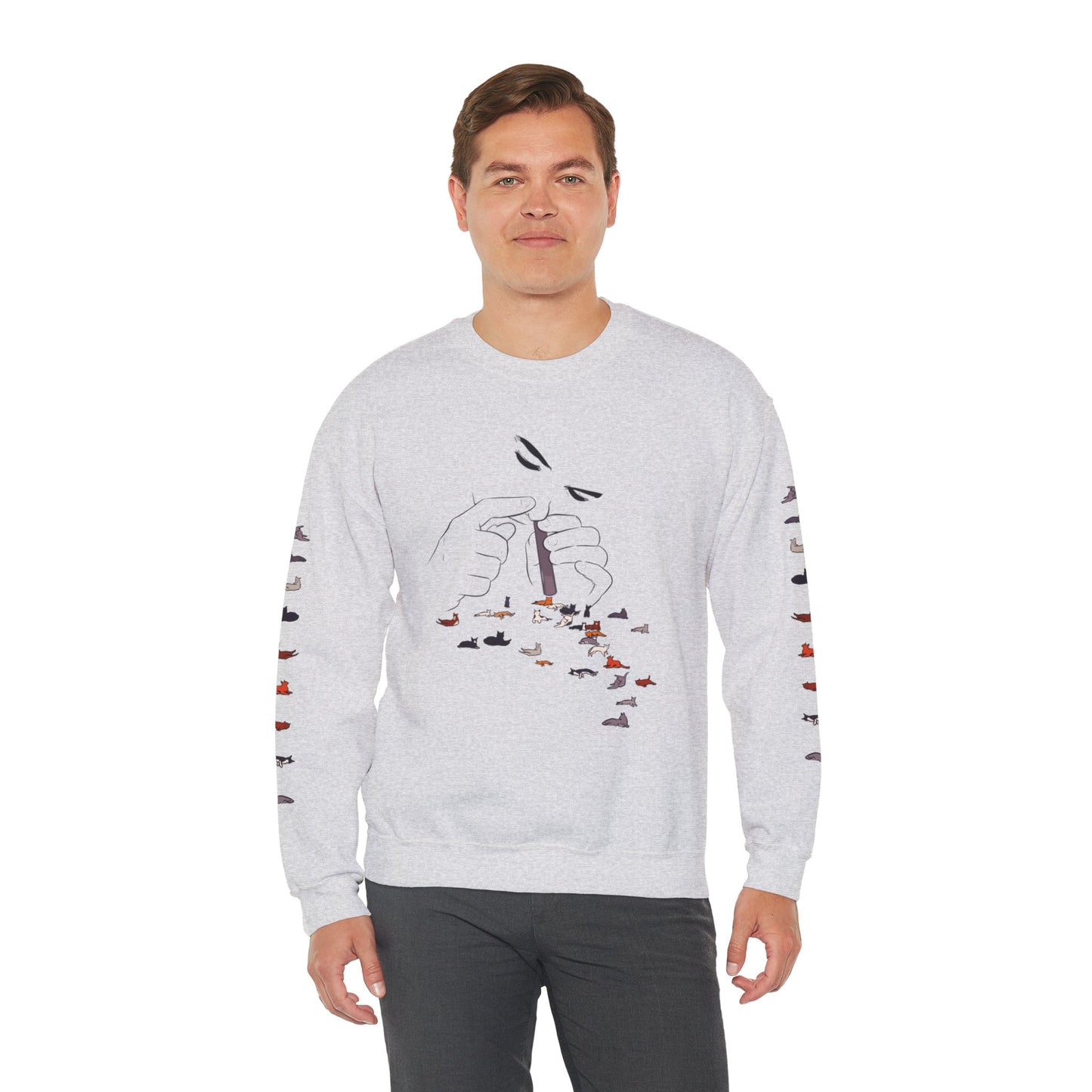 Serotonin Front + Back +Sleeve Print Unisex Heavy Blend Crewneck Sweatshirt