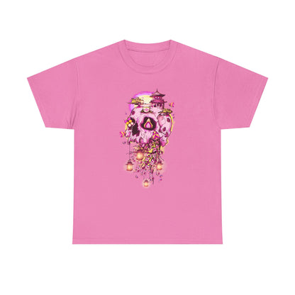 Elemental Skull Cherry Blossom Unisex Heavy Cotton Tee