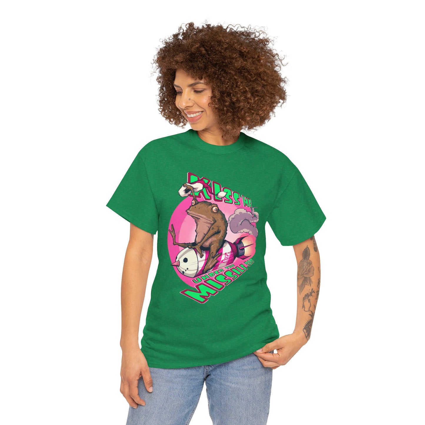Kiss Me Under The Missile Toad Unisex Heavy Cotton Tee