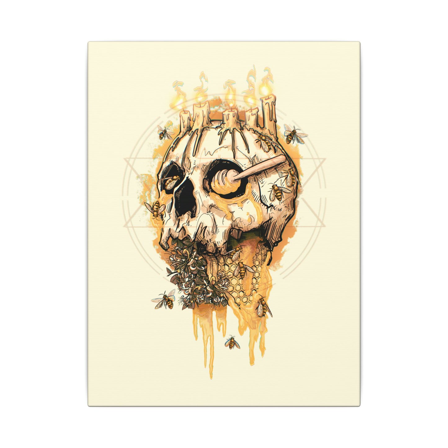 Elemental Skull Honeycore Matte Canvas Stretched