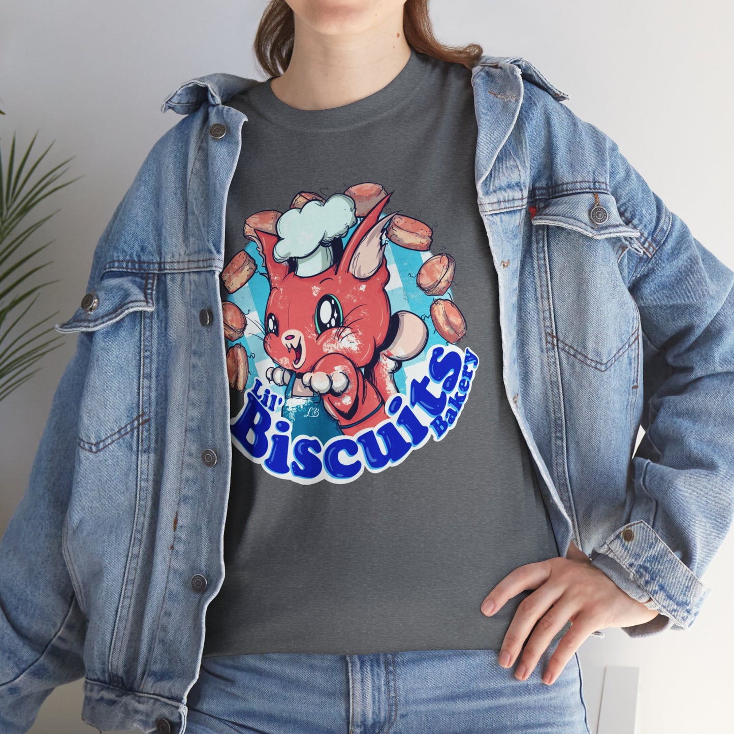 Lil Biscuits Cat Bakery Unisex Heavy Cotton Tee