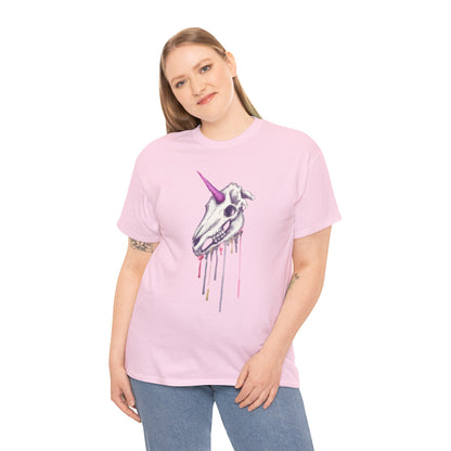Unicorn Skull Unisex Heavy Cotton Tee