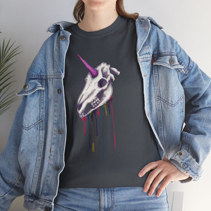 Unicorn Skull Unisex Heavy Cotton Tee
