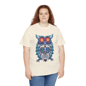 Sugar Skull Owl Unisex Heavy Cotton Tee