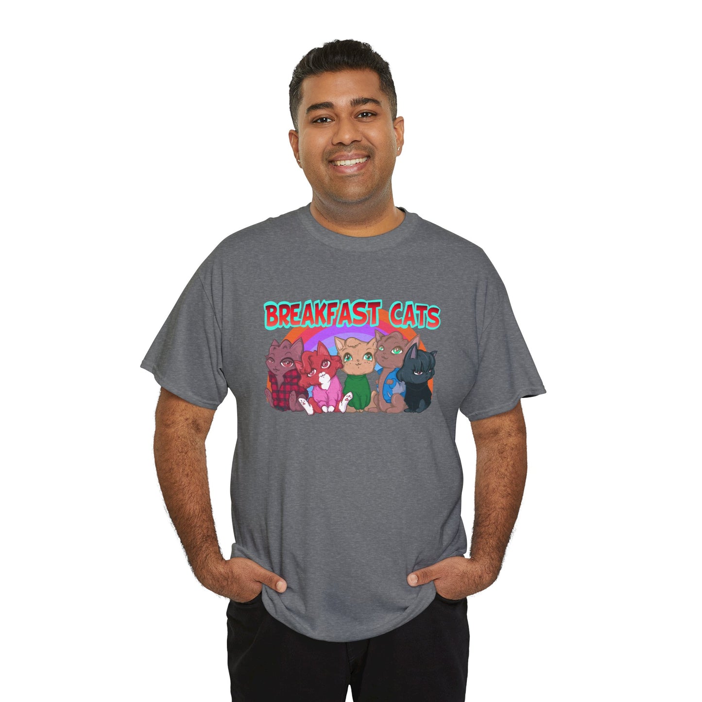 Breakfast Cats Unisex Heavy Cotton Tee