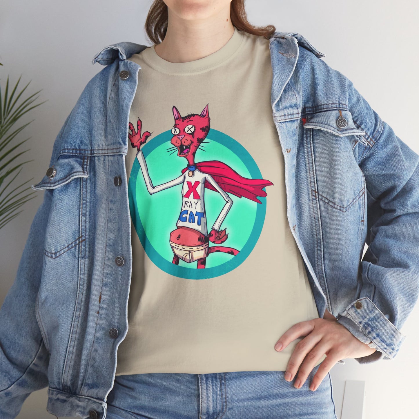X-Ray Cat Unisex Heavy Cotton Tee