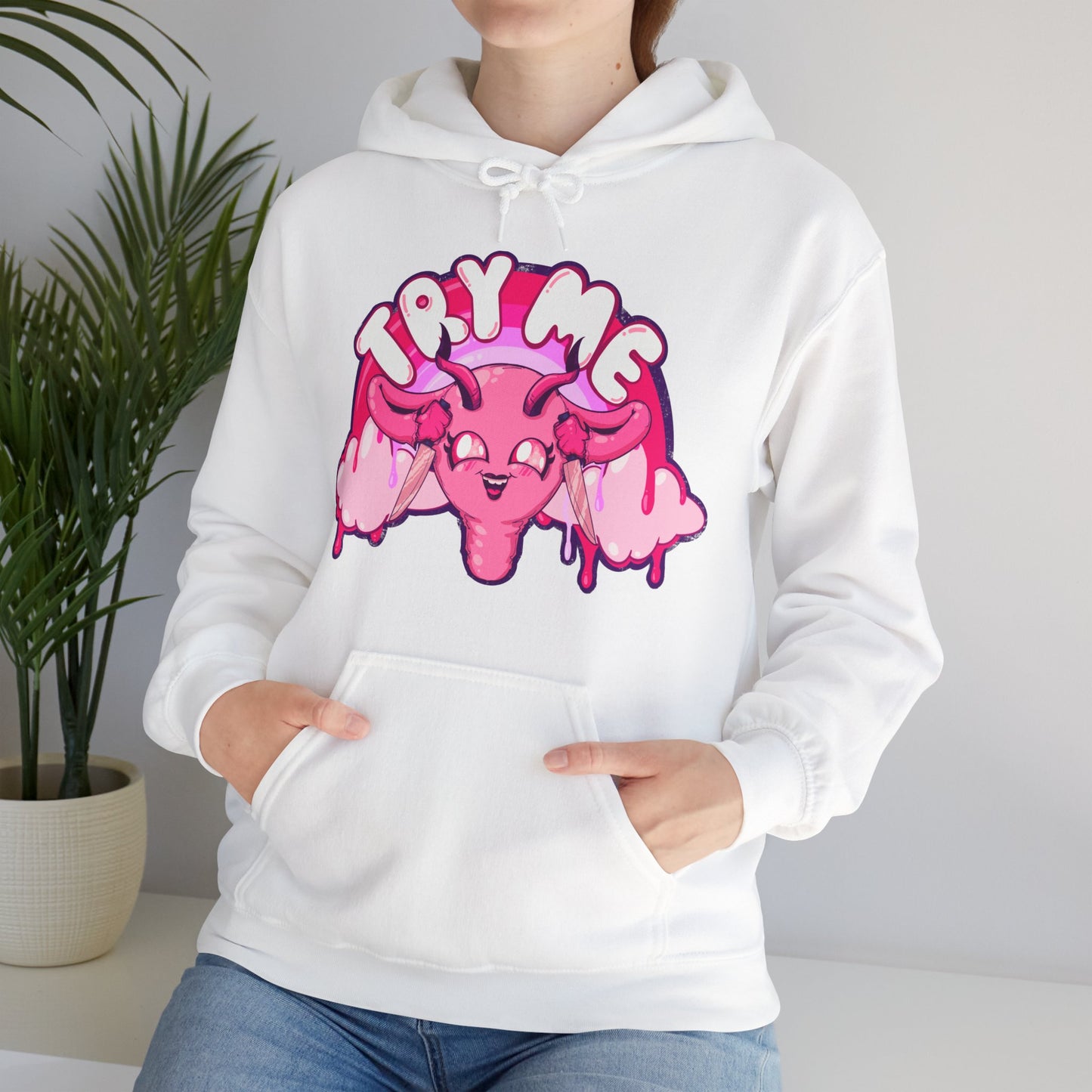 Try Me Uterus Unisex Heavy Blend Hooded Sweatshirt