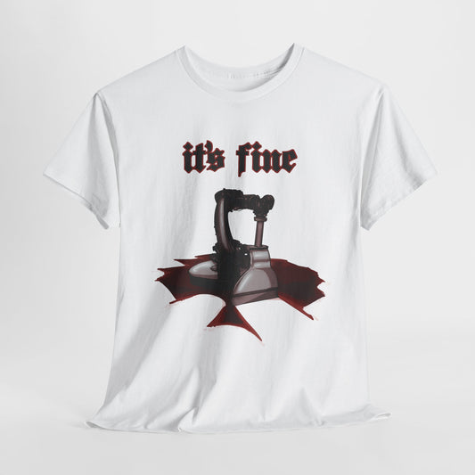 Fluid Leak Robot Unisex Heavy Cotton Tee