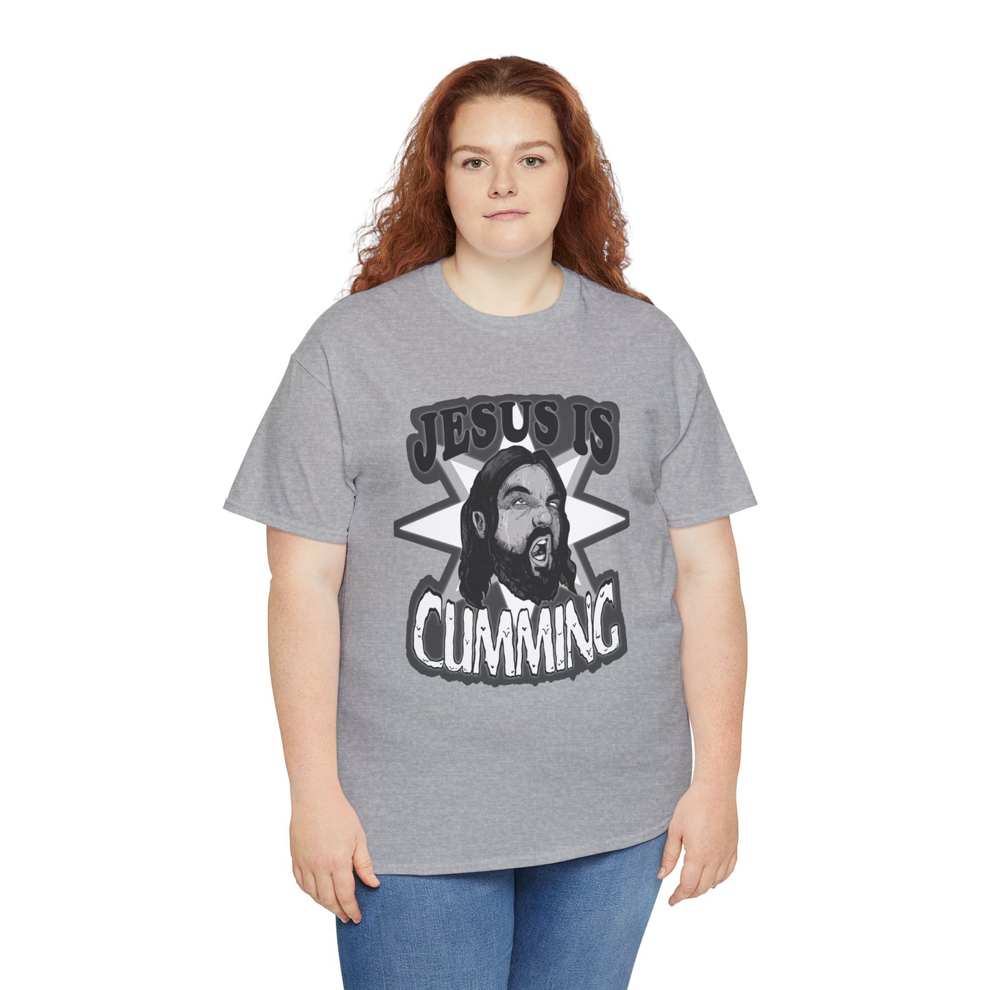 Jesus Is Cumming Unisex Heavy Cotton Tee