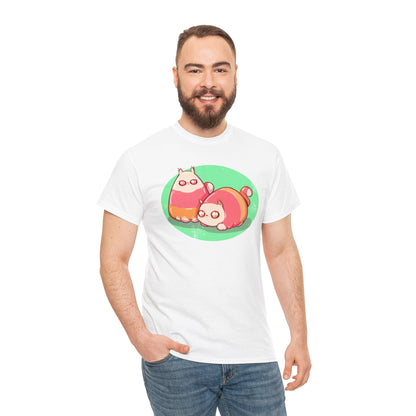 Candy Corn Cats Unisex Heavy Cotton Tee
