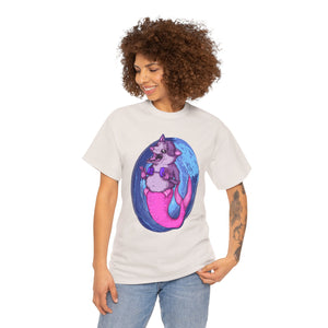 Mermaid Opossum Unisex Heavy Cotton Tee